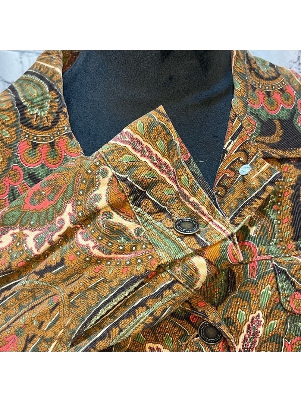 Charter Club Women's Brown Paisley Corduroy Jacket Size Large EUC - Picture 6 of 13